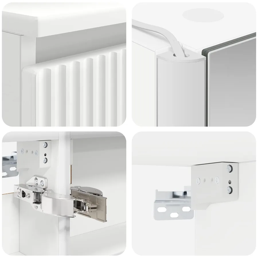 Ensemble d'armoire de salle de bain 5 pcs Blanc - 8