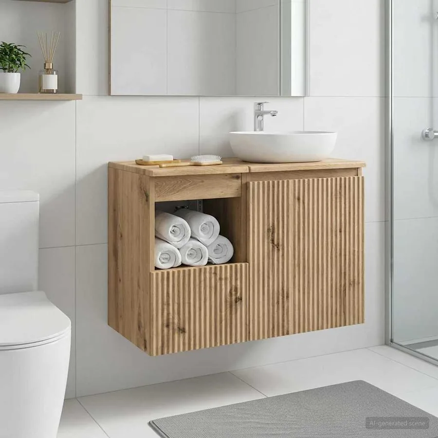 Armoire de salle de bain Chêne artisanal 30 x 41 x 50 cm