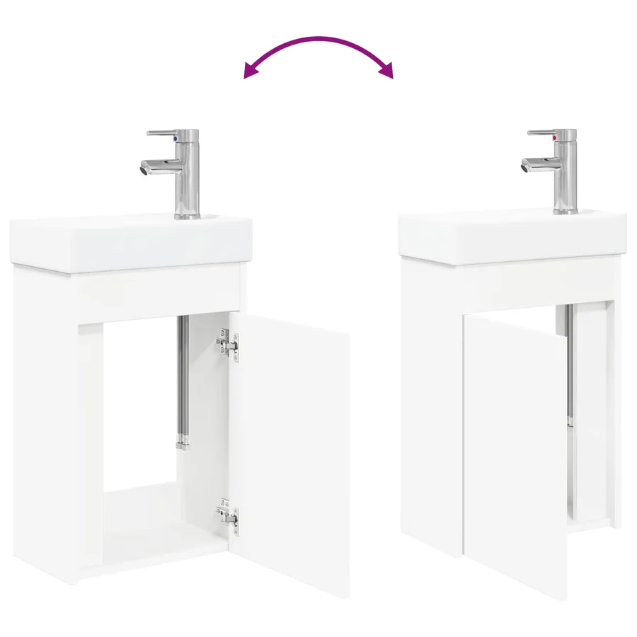 Meuble de salle de bain avec robinet Blanc 40,5 x 22,5 x 62 cm - 9