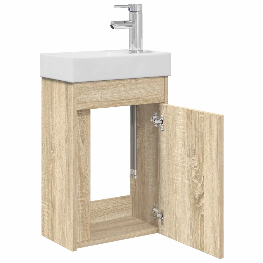 Meuble de salle de bain avec robinet Chêne Sonoma - 4
