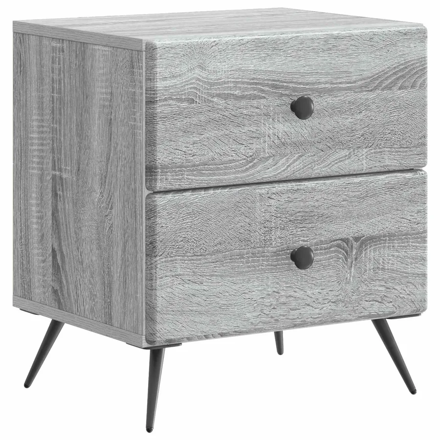 Cabinet de chevet 2 pcs Sonoma gris 43 x 34,5 x 47,5 cm - 5