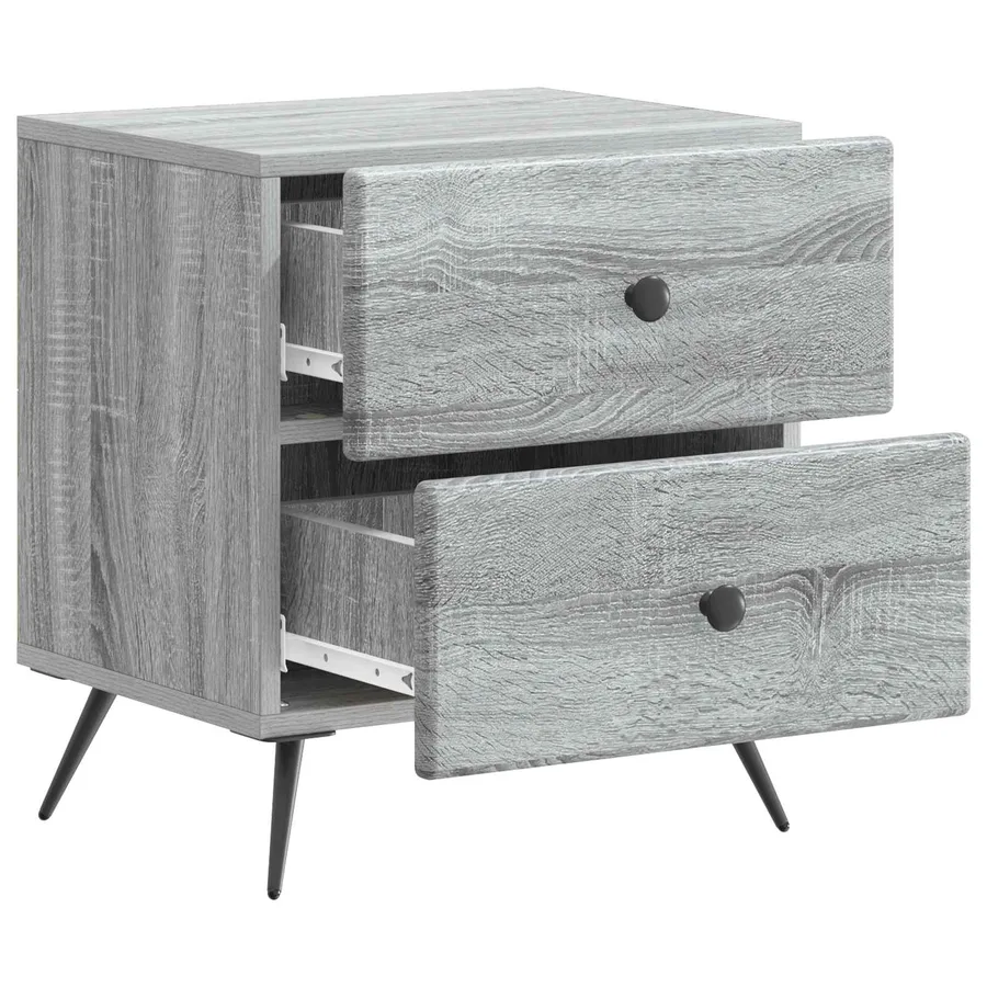 Cabinet de chevet 2 pcs Sonoma gris 43 x 34,5 x 47,5 cm - 6