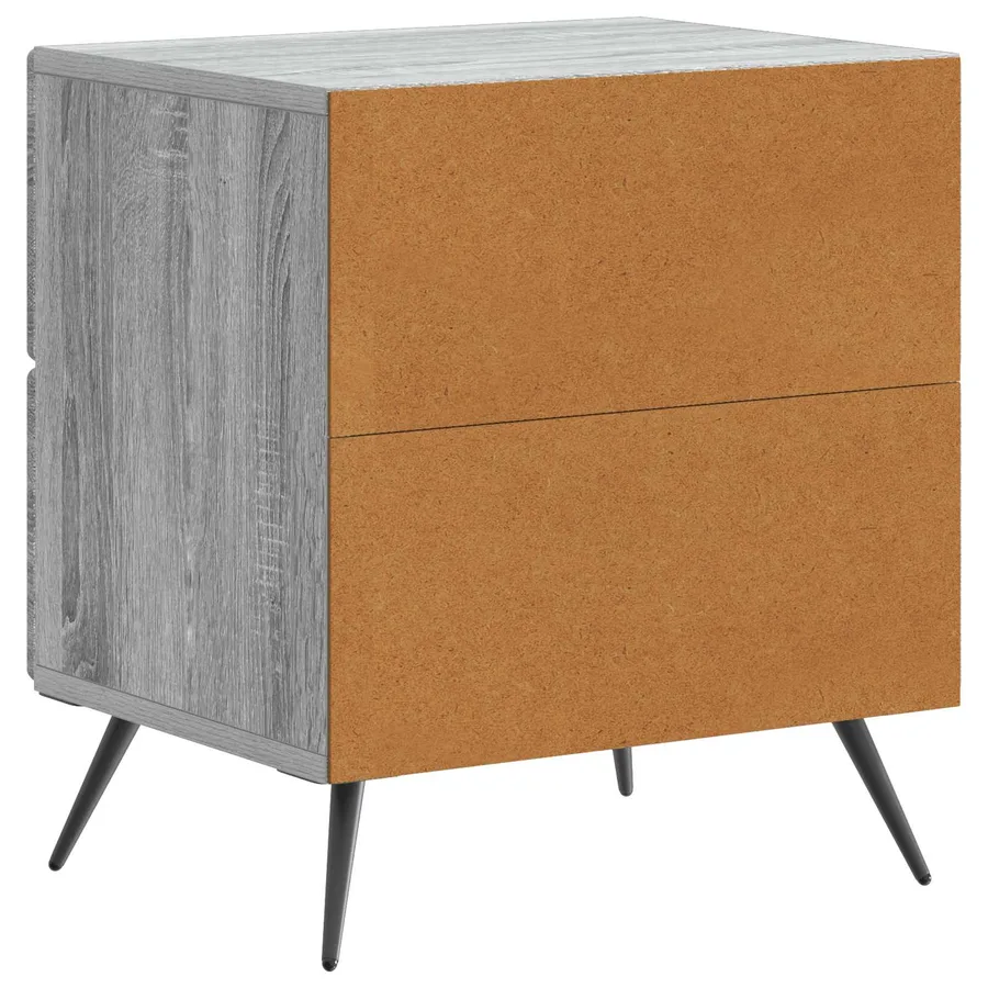 Cabinet de chevet 2 pcs Sonoma gris 43 x 34,5 x 47,5 cm - 9