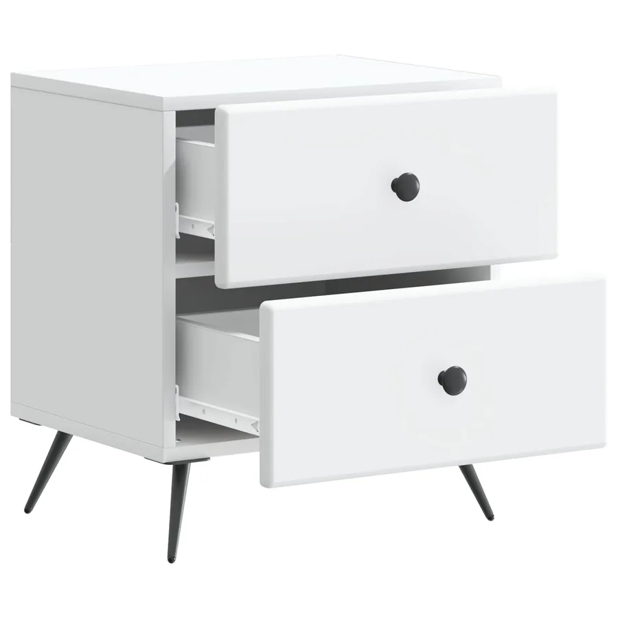 Cabinet de chevet Blanc 43 x 34,5 x 47,5 cm Bois d'ingénierie - 4
