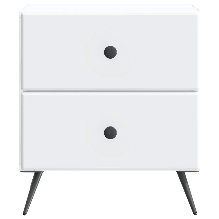Cabinet de chevet Blanc 43 x 34,5 x 47,5 cm Bois d'ingénierie - 5