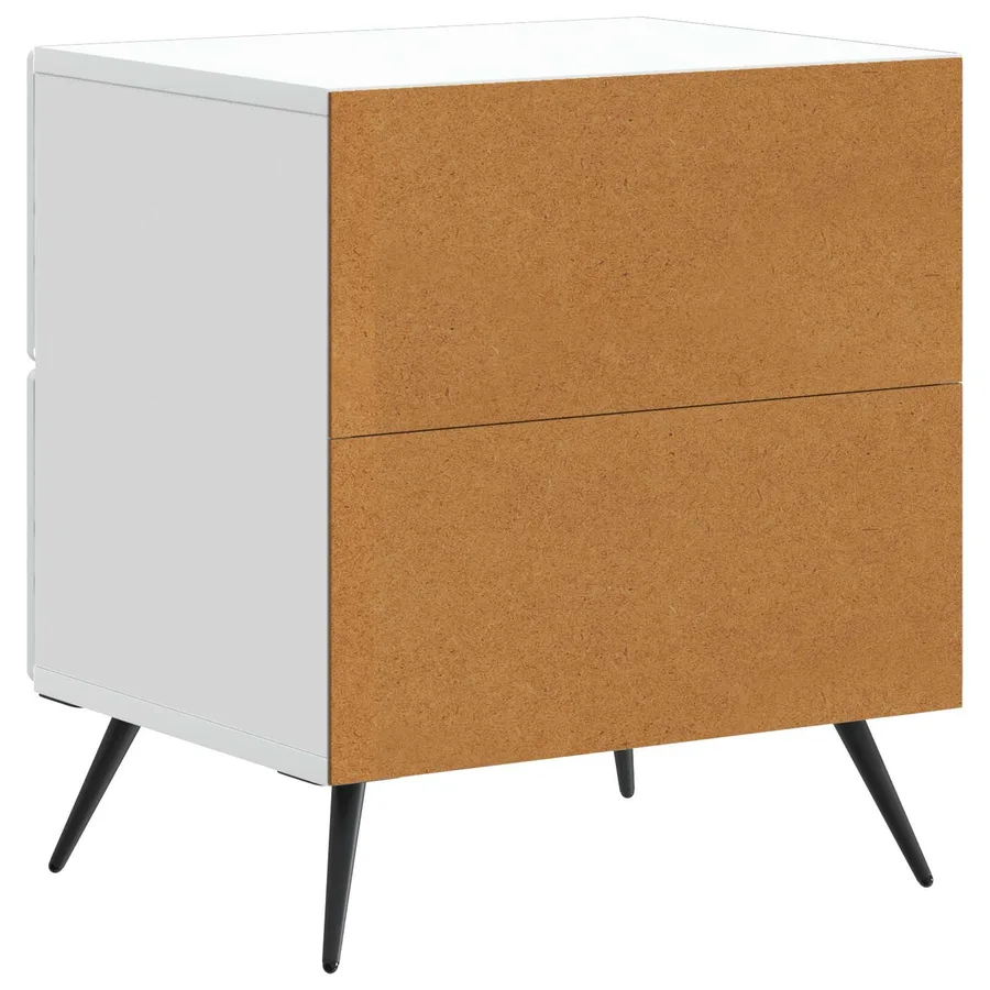 Cabinet de chevet Blanc 43 x 34,5 x 47,5 cm Bois d'ingénierie - 7