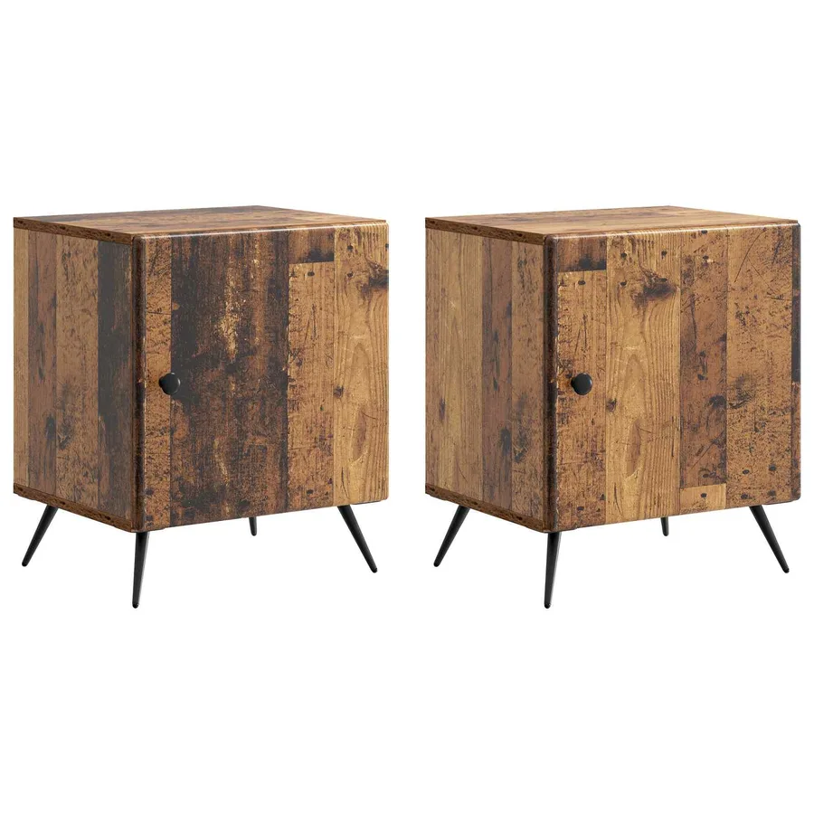 Cabinet de chevet 2 pcs Bois ancien 43 x 34,5 x 50 cm - 2