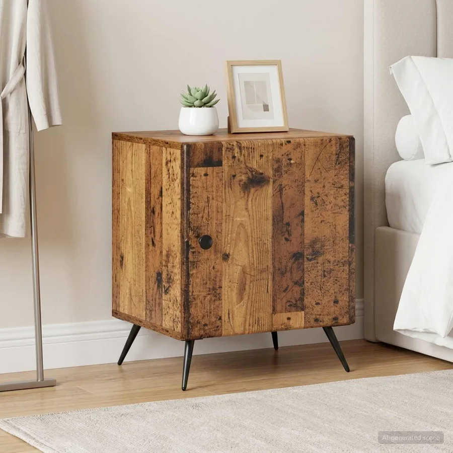 Cabinet de chevet 2 pcs Bois ancien 43 x 34,5 x 50 cm - 4