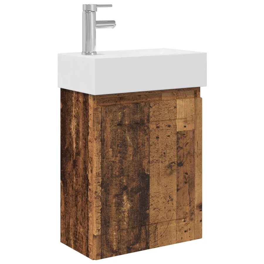 Meuble de salle de bain avec robinet Bois ancien - 2