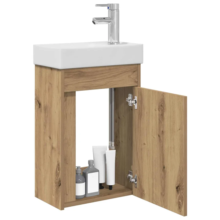 Meuble de salle de bain avec robinet Chêne artisanal - 3