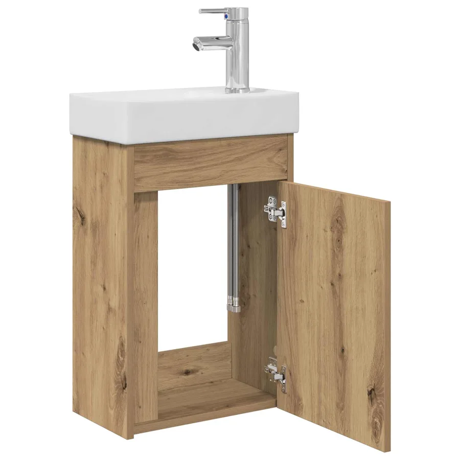 Meuble de salle de bain avec robinet Chêne artisanal - 4
