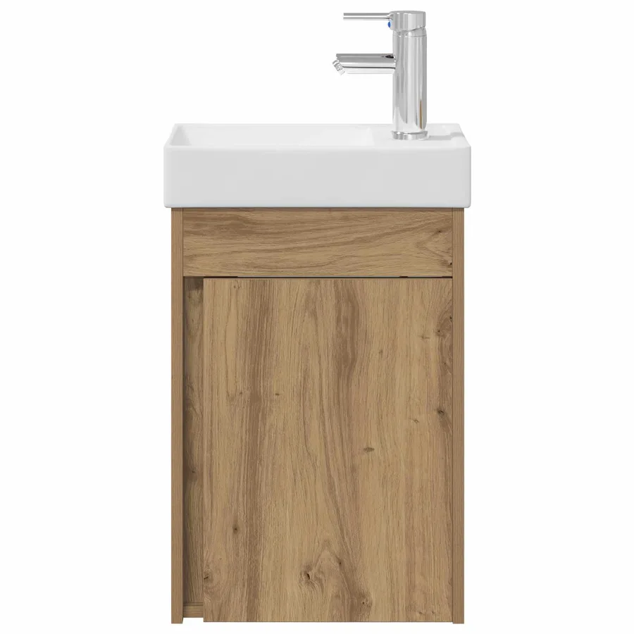 Meuble de salle de bain avec robinet Chêne artisanal - 5