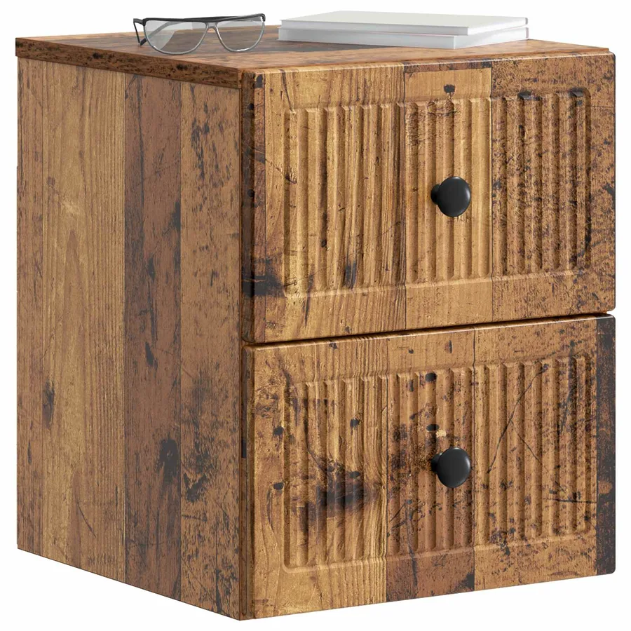 Cabinet de chevet mural 2 pcs Bois ancien 33 x 34,5 x 40 cm - 3