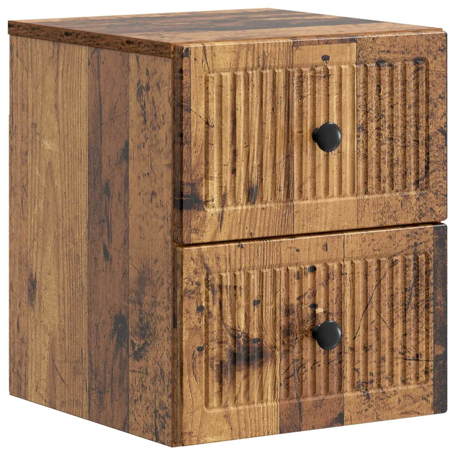 Cabinet de chevet mural 2 pcs Bois ancien 33 x 34,5 x 40 cm - 5
