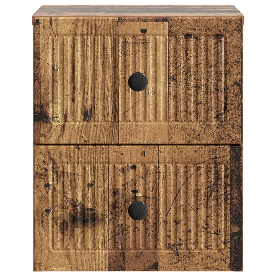 Cabinet de chevet mural 2 pcs Bois ancien 33 x 34,5 x 40 cm - 7