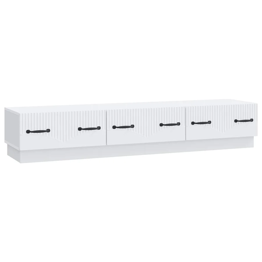 Meuble TV Blanc 147 x 34,5 x 27 cm Bois d'ingénierie - 2