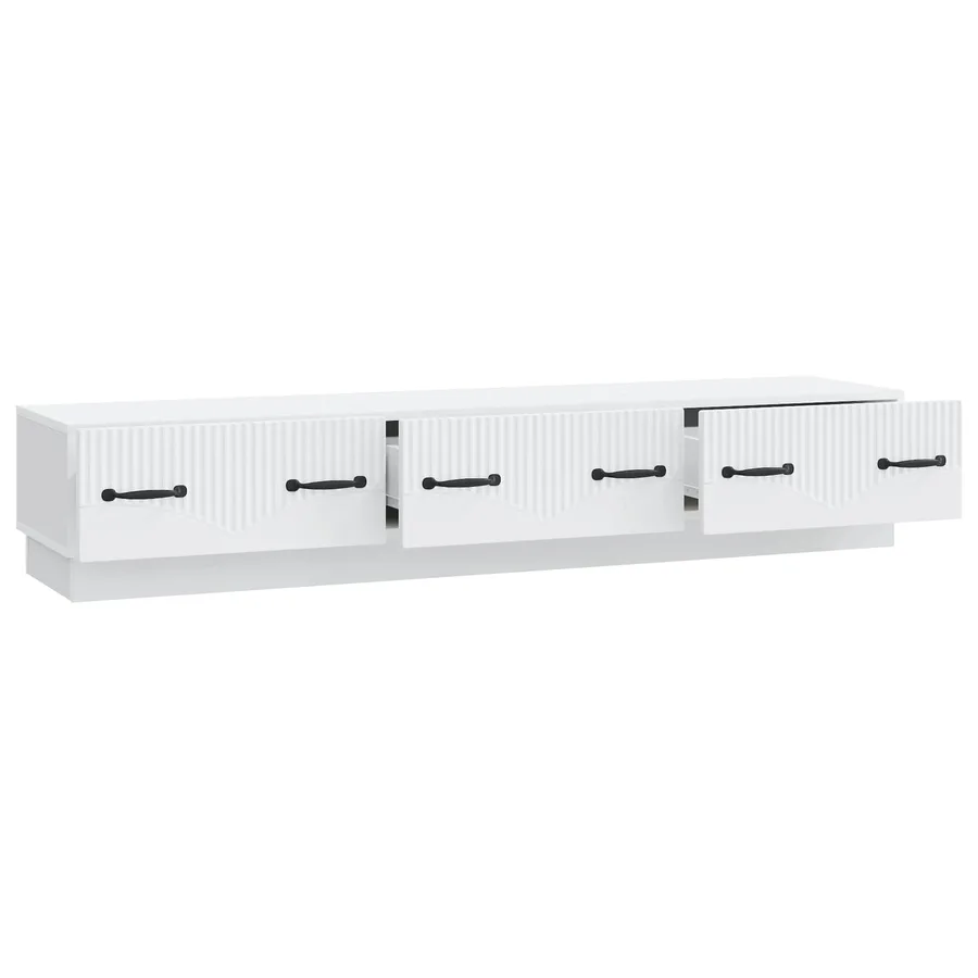 Meuble TV Blanc 147 x 34,5 x 27 cm Bois d'ingénierie - 5