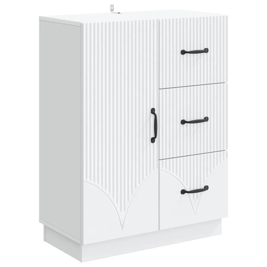 Buffet Blanc 66 x 34,5 x 87 cm Bois d'ingénierie - 2