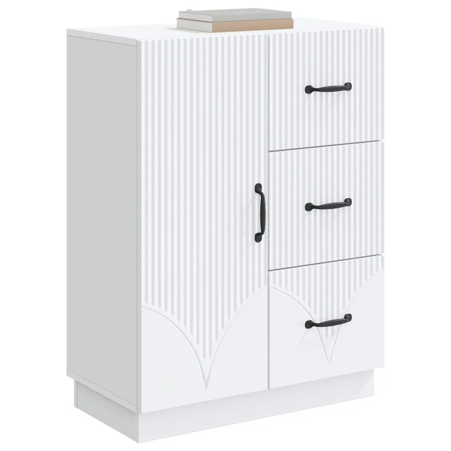 Buffet Blanc 66 x 34,5 x 87 cm Bois d'ingénierie - 3