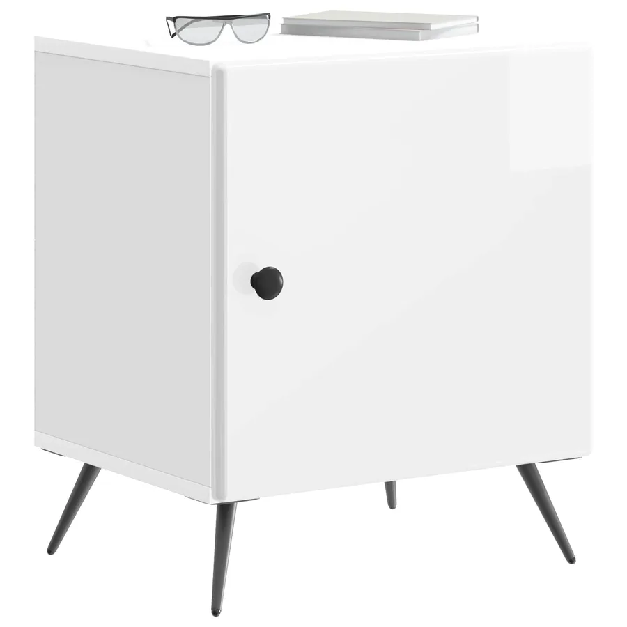 Cabinet de chevet Blanc brillant 43 x 34,5 x 50 cm - 3