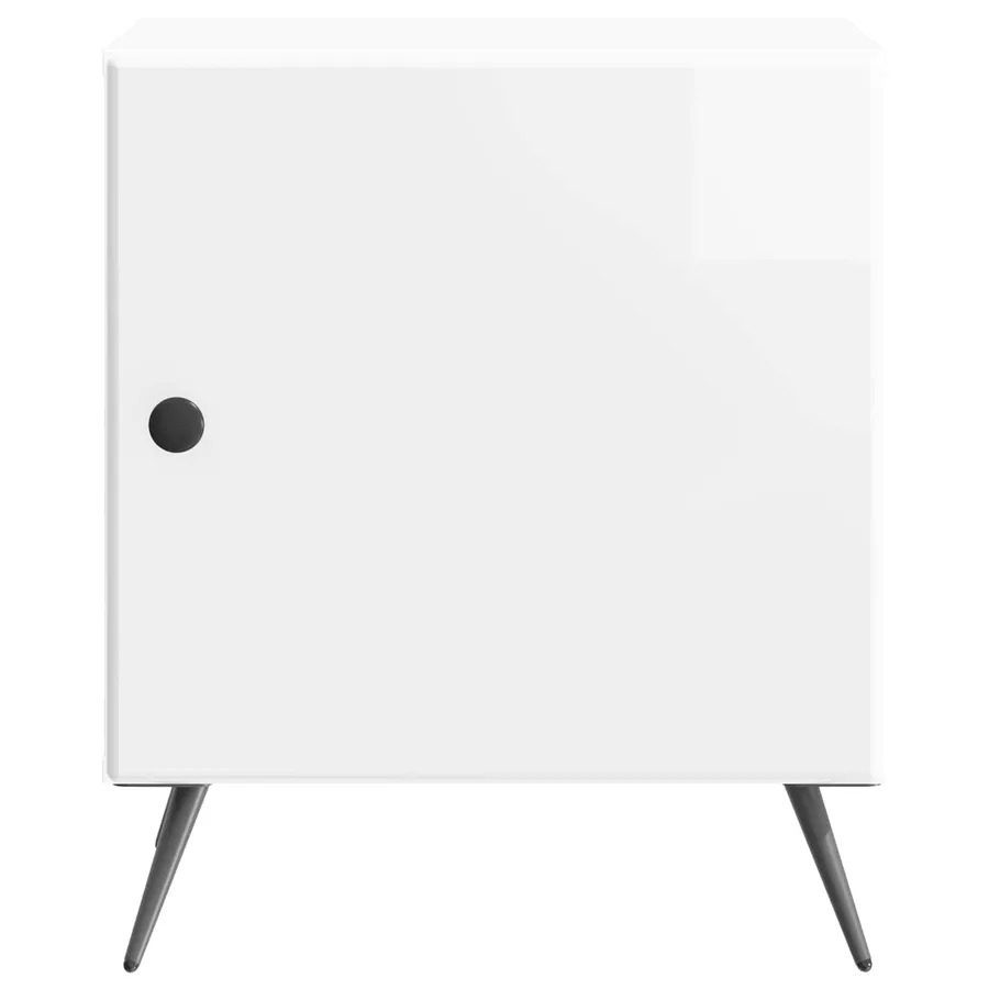 Cabinet de chevet Blanc brillant 43 x 34,5 x 50 cm - 5