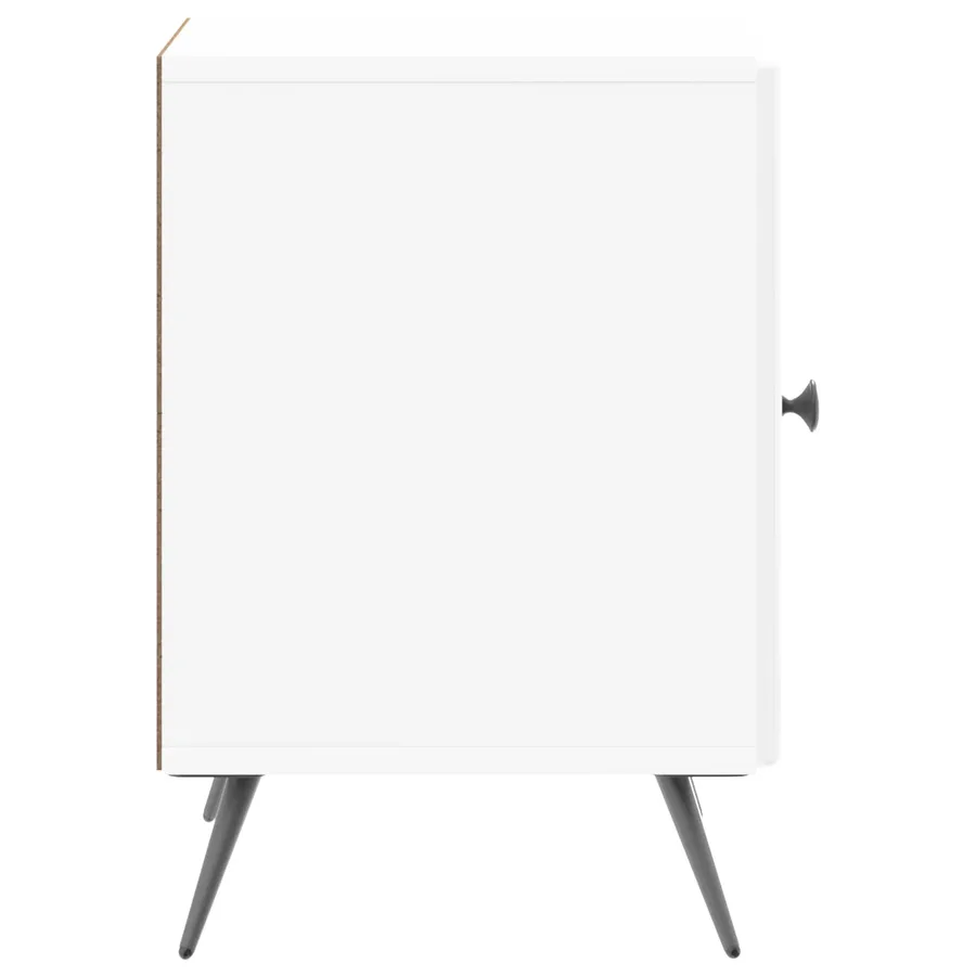 Cabinet de chevet Blanc brillant 43 x 34,5 x 50 cm - 6