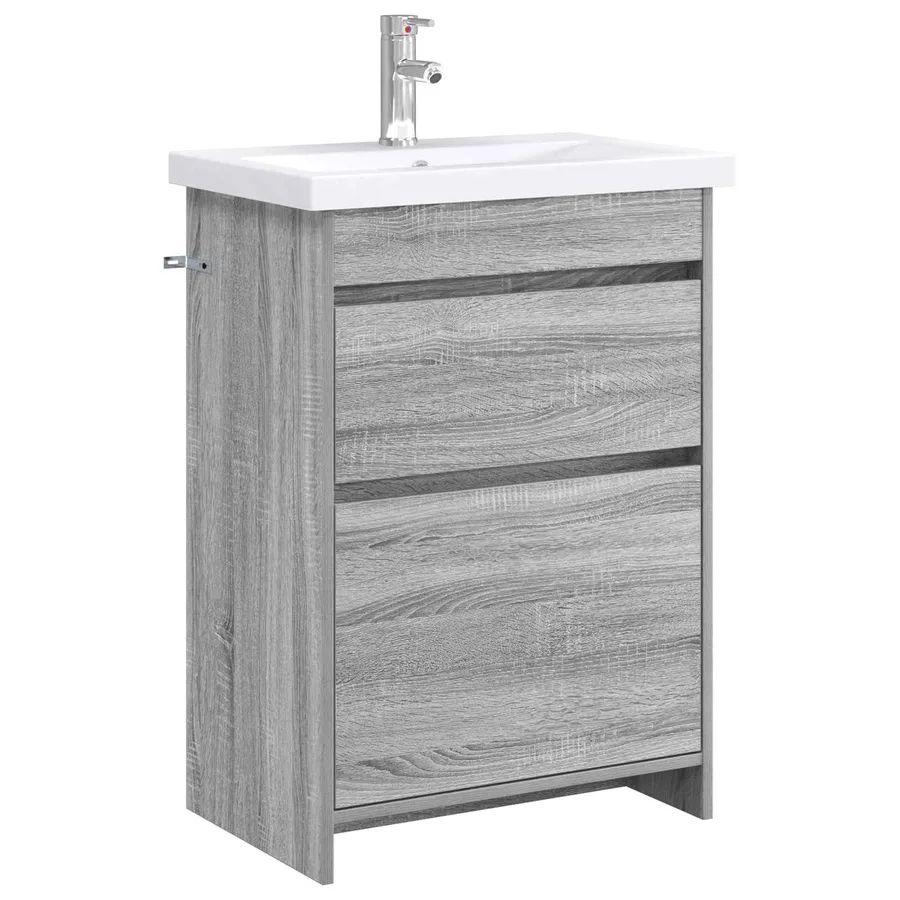 Ensemble de mobilier de salle de bain Sonoma gris - 2