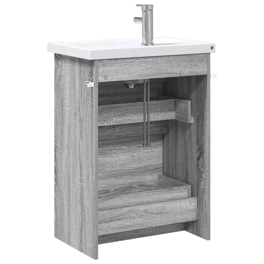 Ensemble de mobilier de salle de bain Sonoma gris - 7