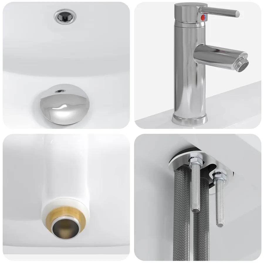 Ensemble de mobilier de salle de bain Sonoma gris - 9