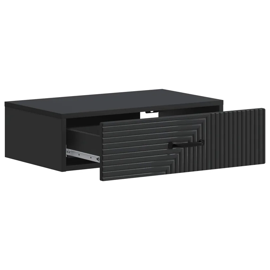 Table d'appoint murale Noir 59 x 34,5 x 17 cm Bois d'ingénierie - 4