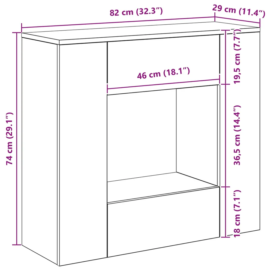 Table console 82 x 29 x 74 cm Noir - 9