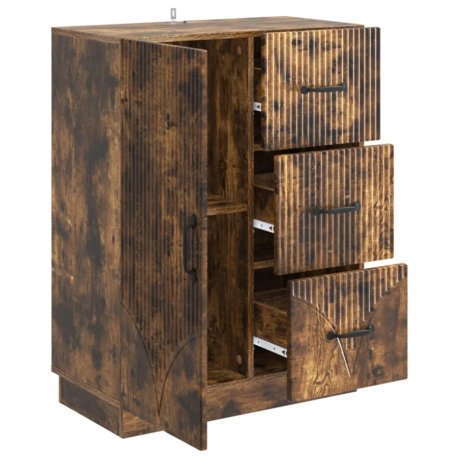 Buffet Chêne fumé 66 x 34,5 x 87 cm Bois d'ingénierie - 5