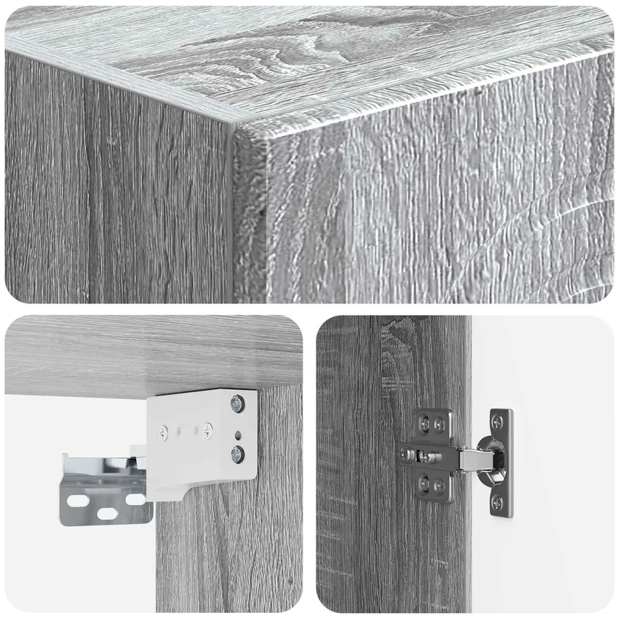 Armoire Murale Sonoma gris 33 x 34,5 x 90 cm Bois d'ingénierie - 7