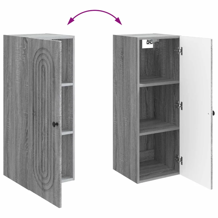 Armoire Murale Sonoma gris 33 x 34,5 x 90 cm Bois d'ingénierie - 8
