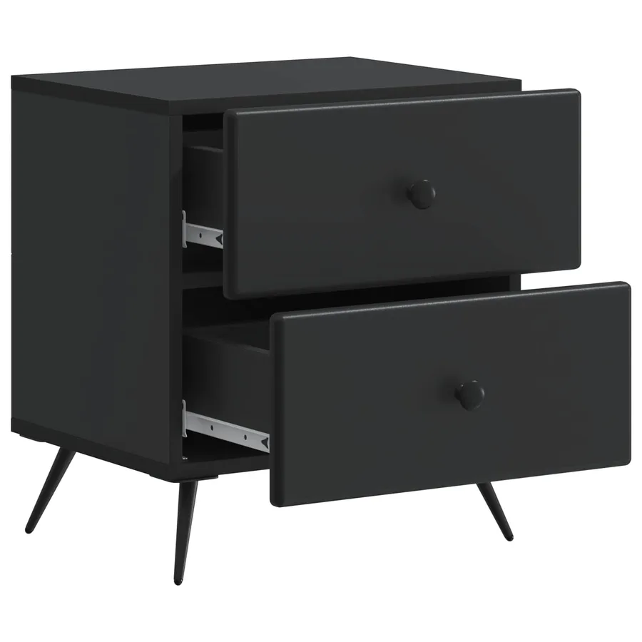 Cabinet de chevet Noir 43 x 34,5 x 47,5 cm Bois d'ingénierie - 4