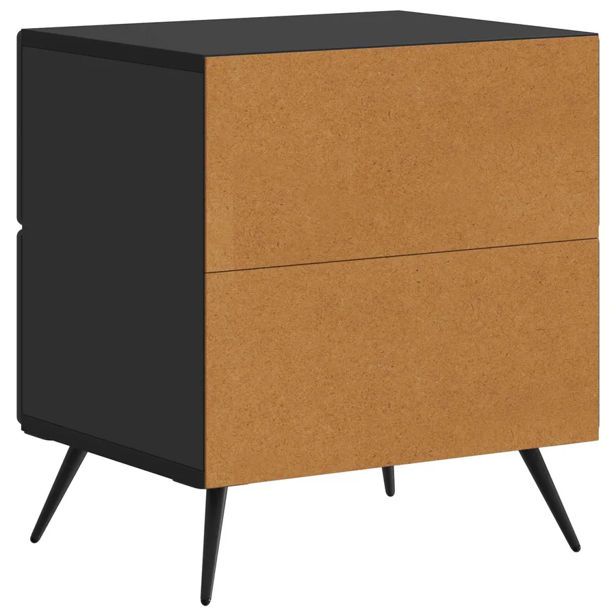 Cabinet de chevet Noir 43 x 34,5 x 47,5 cm Bois d'ingénierie - 7