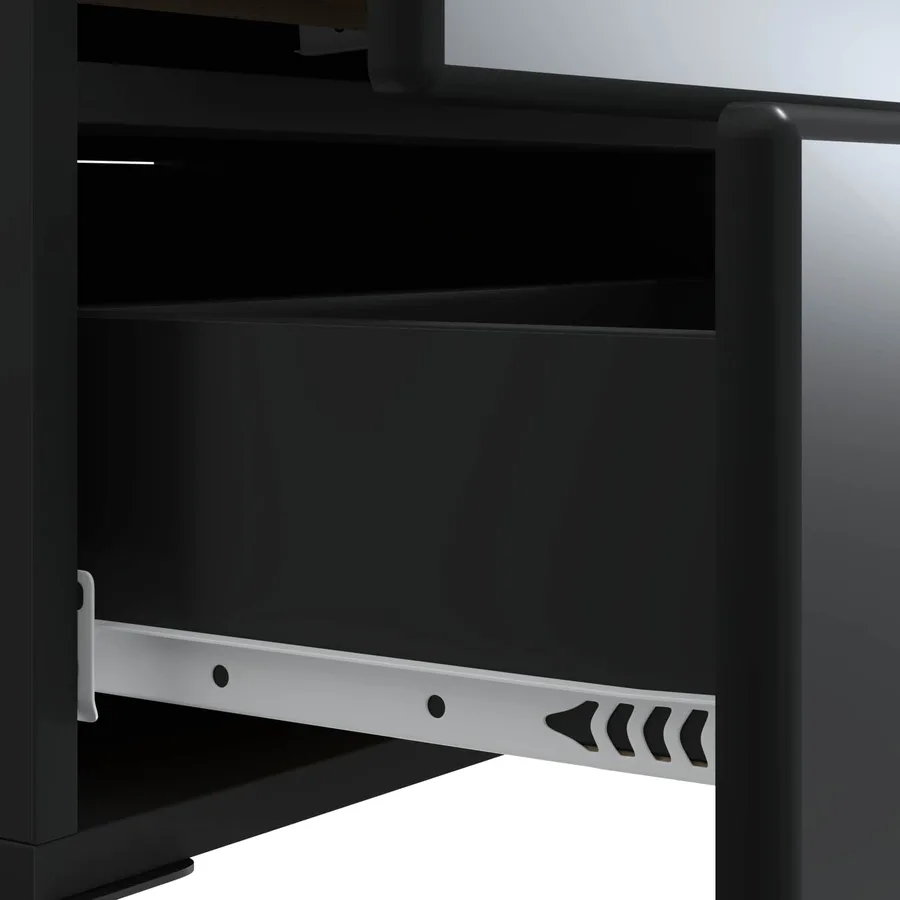 Cabinet de chevet Noir 43 x 34,5 x 47,5 cm Bois d'ingénierie - 9