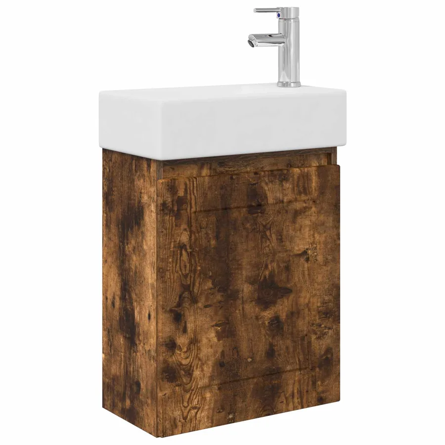 Meuble de salle de bain avec robinet Chêne fumé - 2