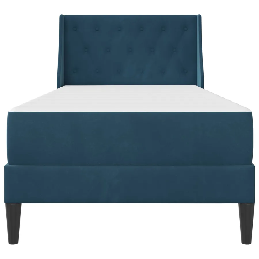 Cadre de lit avec matelas avec matelas Bleu 80 x 200 cm Velours - 6
