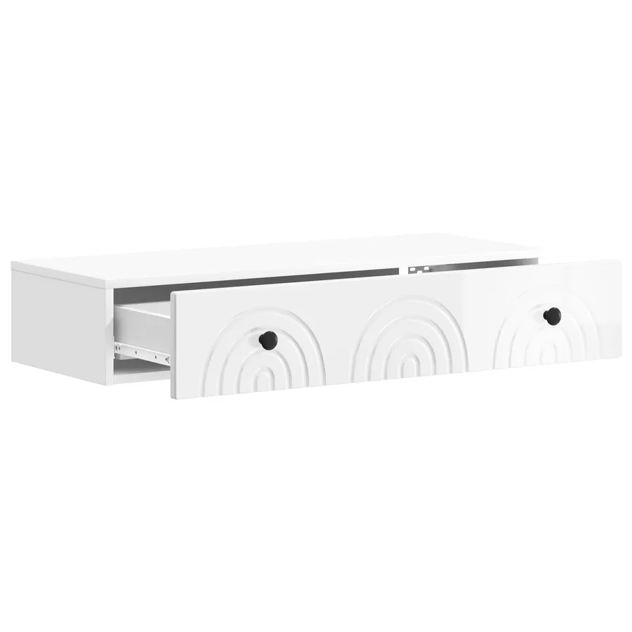 Table d'appoint murale Blanc brillant 87,5 x 34,5 x 17 cm - 4