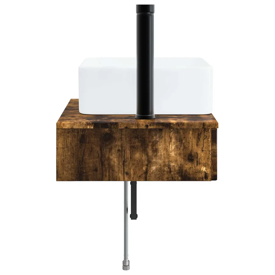 Basin de lavage mural Chêne fumé 53 x 35 x 39 cm - 4