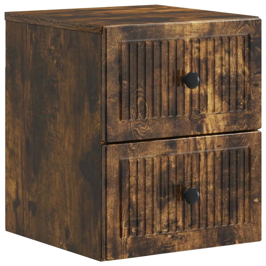 Cabinet de chevet mural 2 pcs Chêne fumé 33 x 34,5 x 40 cm - 5