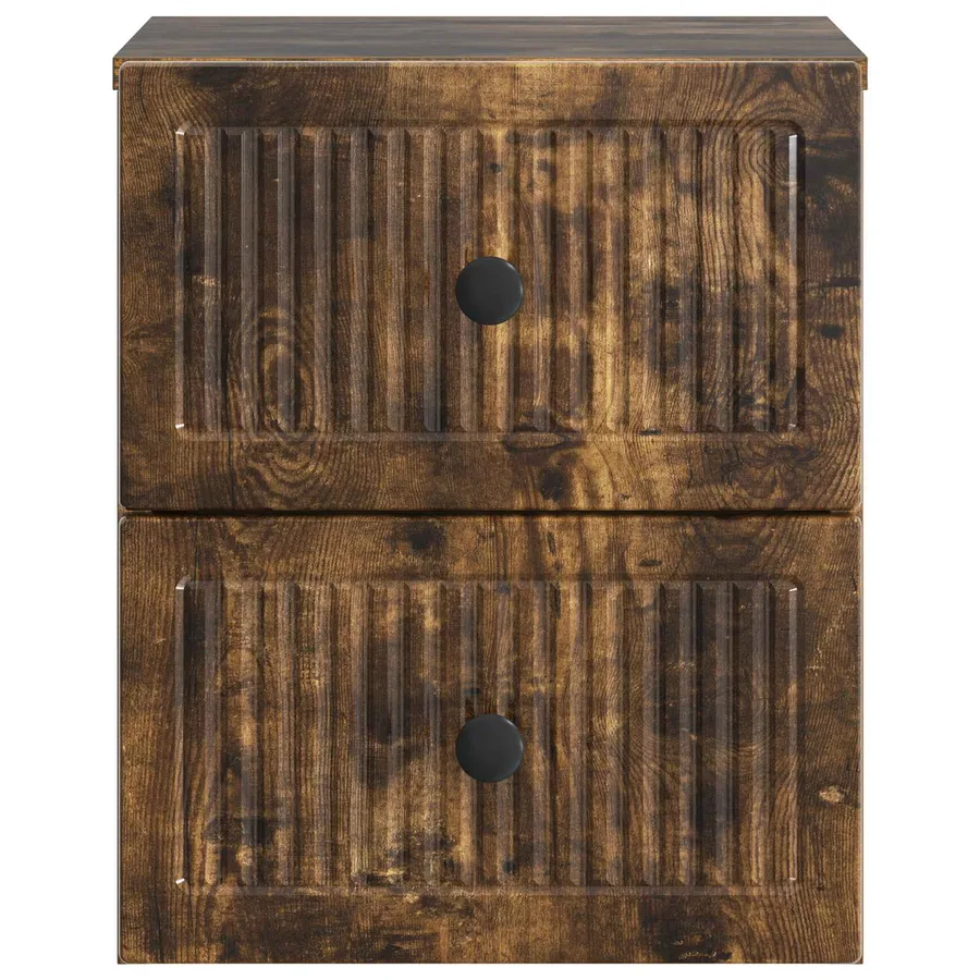 Cabinet de chevet mural 2 pcs Chêne fumé 33 x 34,5 x 40 cm - 7