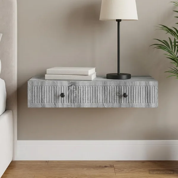Table d'appoint murale Sonoma gris 87,5 x 34,5 x 17 cm