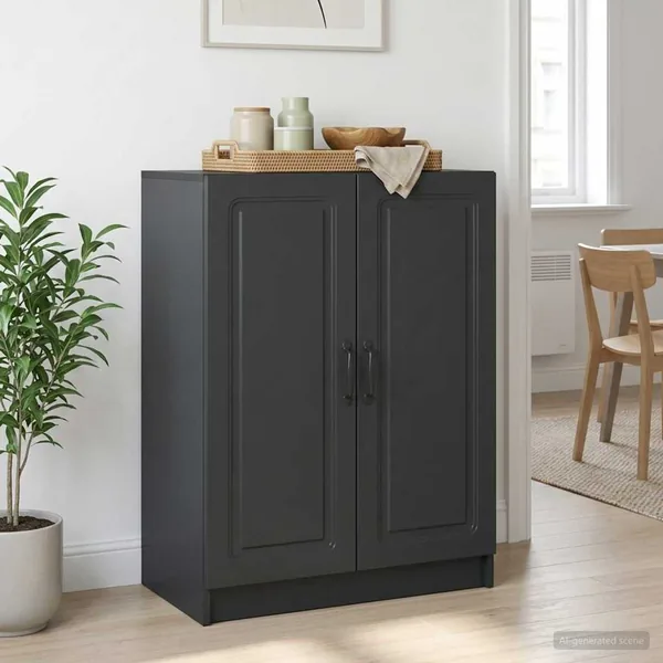 Buffet Noir 66 x 34,5 x 87 cm Bois d'ingénierie