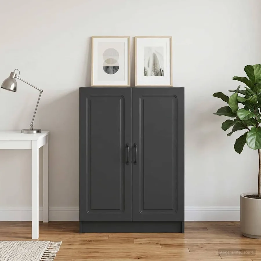Buffet Noir 66 x 34,5 x 87 cm Bois d'ingénierie - 4