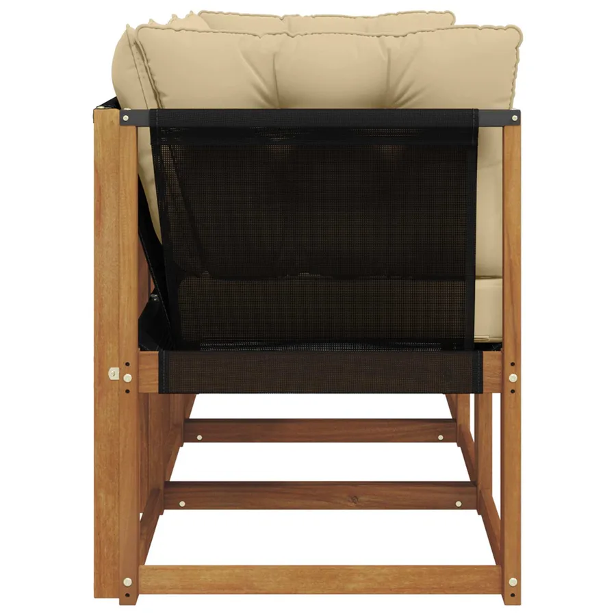 Canapé d’extérieur milieu et coin avec coussin 3 Pièce Naturel - 6
