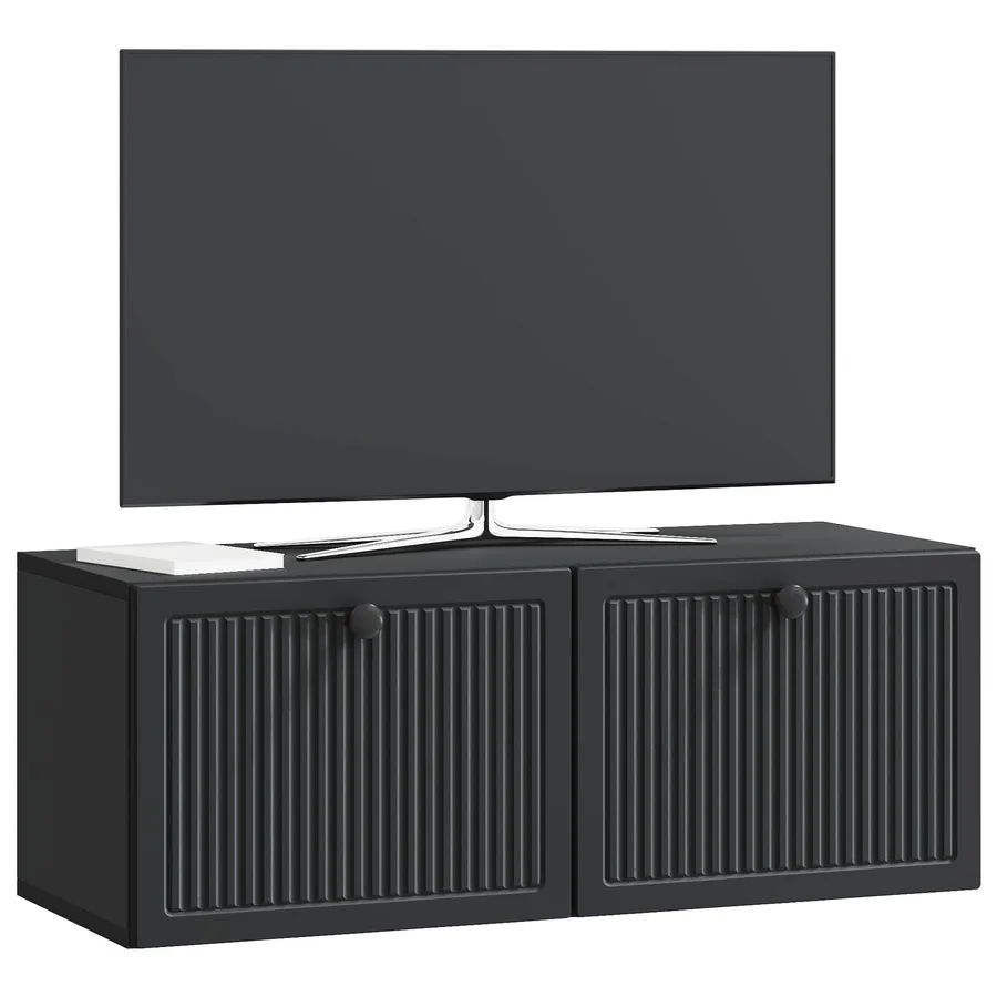 Meuble TV mural Noir 78,5 x 31 x 30 cm Bois d'ingénierie - 3