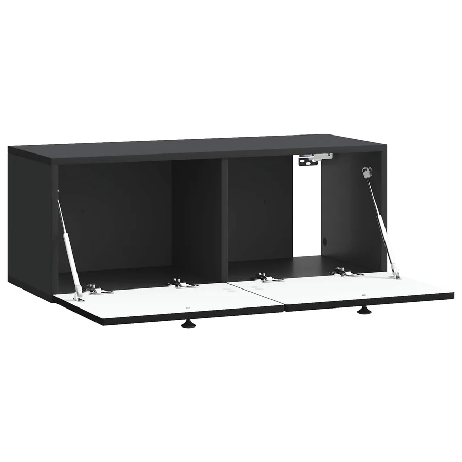 Meuble TV mural Noir 78,5 x 31 x 30 cm Bois d'ingénierie - 5