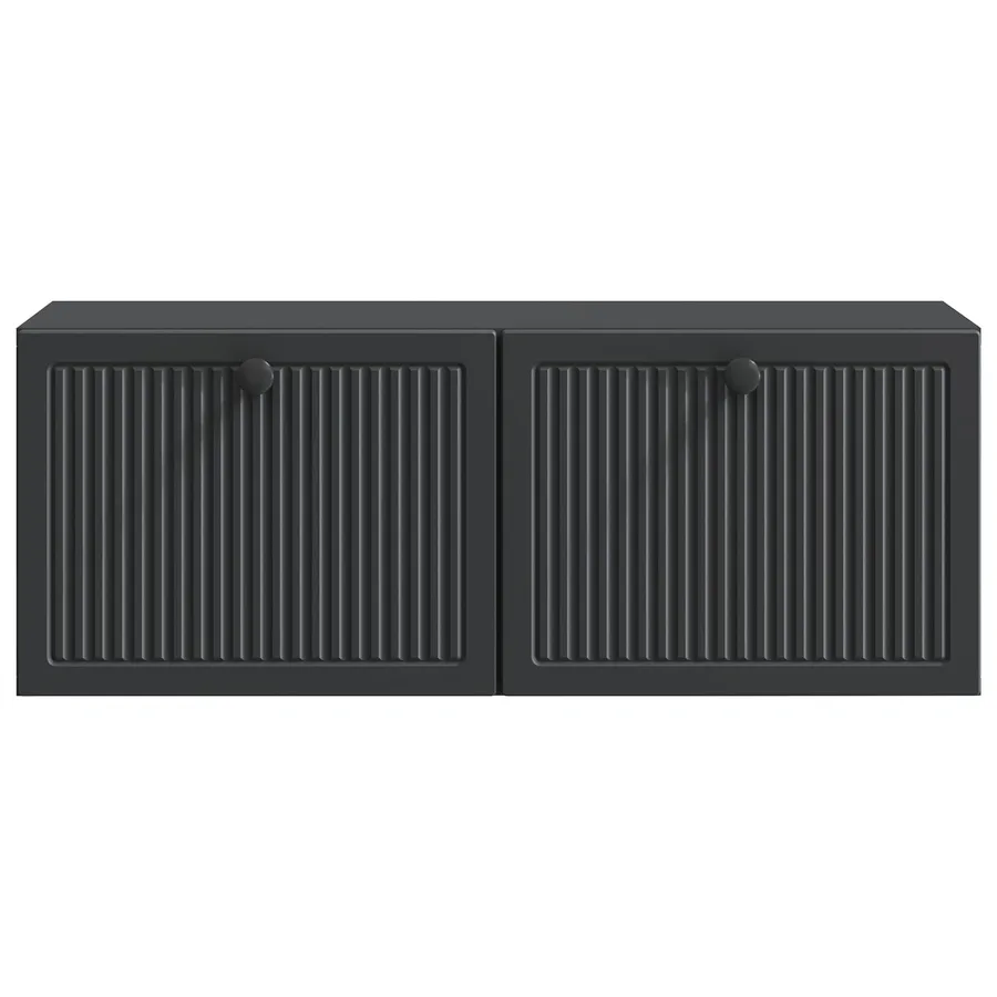 Meuble TV mural Noir 78,5 x 31 x 30 cm Bois d'ingénierie - 6